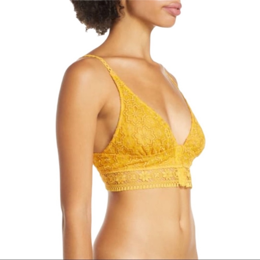 NWT Free People Gold Lace Bra